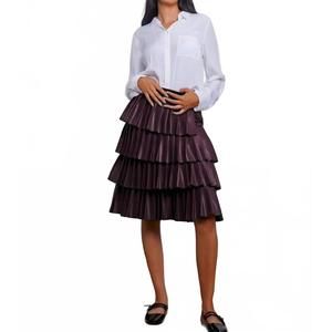 NEW ESTEEM COUTURE haley layered skirt in merlot